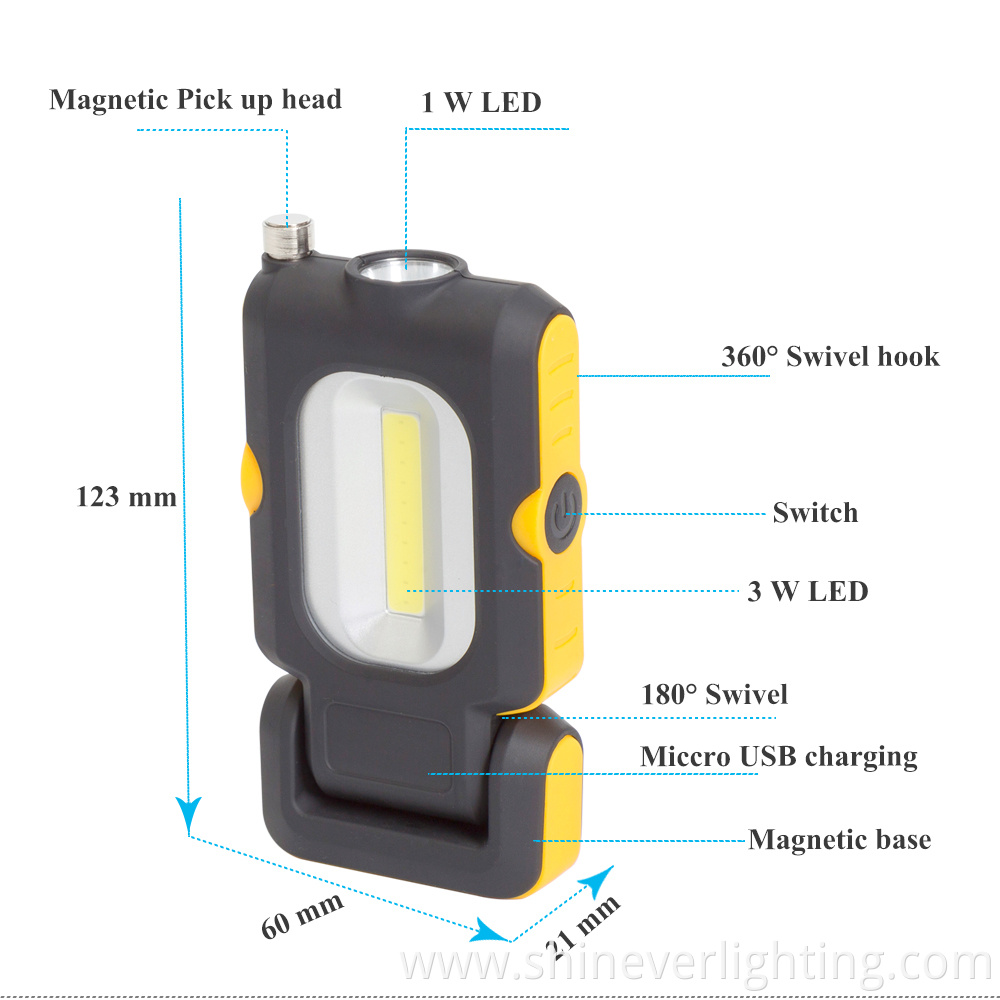 Foldable COB LED work lamp